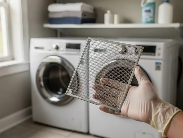 Valinda Dryer Vent Cleaning specialist performing detailed lint trap cleaning service in Valinda